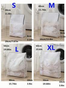 1Set White Laundry Wash Bag With Handle And Honeycomb Mesh,Large Capacity Mesh Laundry Bags,Thick Fine Mesh Washing Machine BagSuitable For Bra, Delicates,Sweather,Hosiery, Lingerie,Laundry Basket - White - View 5