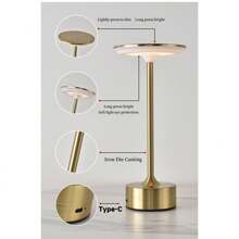 1pc Charging Induction Metal UFO Table Lamp, Camping LED Atmosphere Light, Hotel/Restaurant/Bedroom Decor Lamp, Rechargeable Night Light