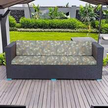 1 件印花露台弹力沙发垫套，户外枕套替换沙发座套，柔性椅垫套，用于门廊露台家具保护 - 淺灰色 - 查看 11