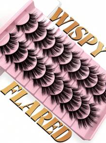 10 pares de pestañas postizas 3D Colash, densas, rizadas, esponjosas, de apariencia natural, 10-18-10mm, kit de maquillaje para uso diario, citas, fiestas, adecuado para todos - Pestañas Fluffy - Ver 2