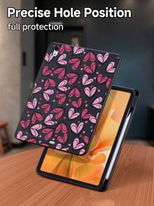 Cartoon-Herz-förmige Schutzhülle kompatibel mit iPad 10. Generation, iPad 7/8/9 10,2 Zoll, iPad Air 4/5. Generation 10,9 Zoll, Kindle Paperwhite 12. Generation 2024, Galaxy Tab A7 Lite 8,7", Tab S6 Lite 10,4", stoßfest und mit Einhand-Griff
