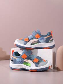 Boys' Summer Sport Sandals With Hook And Loop For Outdoor Hiking - Blue - View 5