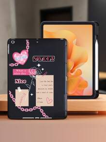 Funda protectora con diseño de mariposa y ranura para lápiz compatible con iPad de 10.a gen, iPad Air de 4.a/5.a gen de 10,9 pulgadas, compatible con Samsung Tab A7 Lite de 8,7" y Galaxy Tab A7 de 10,4 pulgadas, con protección anti-caída en las cuatro esquinas y agarre de una sola mano