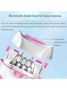 Kemei Brand KM-189A Electric Epilator Lady's Hair Remove Machine From Hair Root Women's Hair Scraping Shaver Painless Razor For Body Armpit Leg Bikini Private Part Hair Remove Clean Machine - Hot Pink - View 2