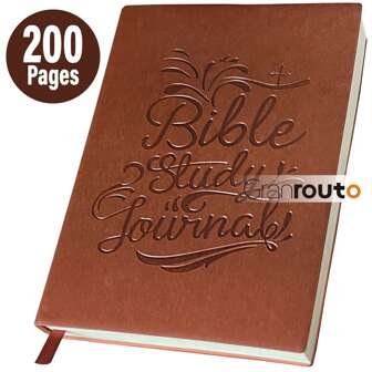 Granrouto Cuaderno de estudio A5 marrón - Cuaderno de notas de iglesia con método S.O.A.P, suministros de estudio, cuaderno de devocionales diarios, cuaderno de oración, toma de notas y kit de diario, regalos religiosos basados en la fe para hombres y mujeres