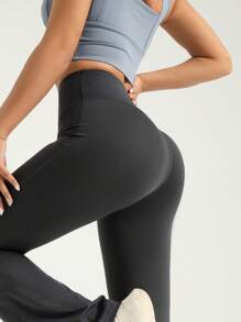 1pc Spring Ladies Daily Fashion Slimming Yoga Pants Women Free People High Waist High Elasticity Hip Lifting Tummy Trimming Pants Summer Sweatpants Outdoor Cycling Fitness Running Skinny Low Impact Soft Breathable Stretchy Pants Vacation Outfits Women Stretch Flare Pants