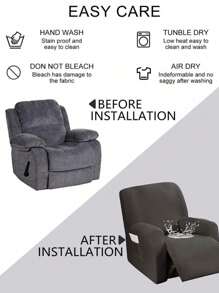 1/2/3 pièces, Couleur unie, Chivas, Articles ménagers, Soie de lait, Élastique imperméable, Anti-poussière, Housse de fauteuil de massage, Sélection de couleurs multiples, Utilité domestique, Housse de fauteuil Chivas