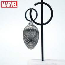 Marvel 1 件漫威官方授权蜘蛛侠面罩锡合金钥匙扣包夹配件包饰钥匙圈适用于汽车钥匙卡通礼物 - 銀色 - 查看 2