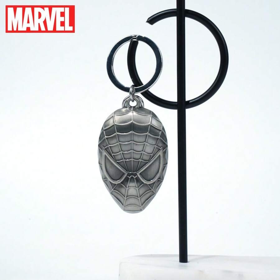 Marvel 1 件漫威官方授权蜘蛛侠面罩锡合金钥匙扣包夹配件包饰钥匙圈适用于汽车钥匙卡通礼物