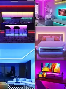 1 pieza Tira de luces LED RGB, alimentada por USB, color y brillo ajustables, múltiples modos, apta para TV, habitación, iluminación decorativa de escaleras, sala de juegos, dormitorio, decoración para fiestas en el hogar