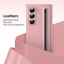 VIETAO Funda de teléfono compatible con Galaxy Z Fold6 con protección de bisagra para S Pen integrado, protector de pantalla, funda ultra delgada a prueba de golpes compatible con Samsung Z Fold 7 6 5 4, resistente al agua, a caídas y a arañazos - Rosa - Ver 3