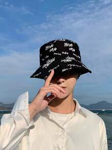 1pc Men's Bucket Hat, Ins Oversized Summer Hat, Sun Protection Hat
