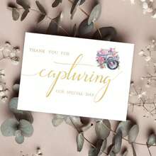 Wedding Photographer/Videographer Appreciation Card | Elegant Wedding Vendor Appreciation Commemorative Card, Suitable For Valentine's Day/Anniversary | Minimalist European-Style Wedding Supplies | Wedding Videography Anniversary Thank-You Handwritten Card Set (With Envelope) "Thank You For Capturing Our Special Moments"