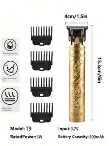 Portable Lithium Battery Hair Clipper Electric Clipper T9 Hair Clipper Engraving Oil Head Shaver Bald Head Household Electric Clipper Haircut Machine