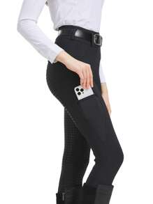 4-Seasons Quick-Dry Professional Equestrian Sports Pants, Elastic Slim-Fit Wear-Resistant Silicone Anti-Slip Horse Riding Pants, Equestrian Equipment (Non-Fleece)