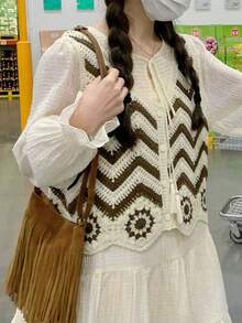 Cardigan de malha listrado feminino, adequado para férias na praia