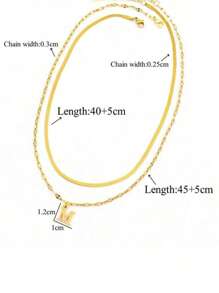Women's Double Stainless Steel Necklace, 26 Gold And Silver Initials, European And American Fashion Style, Wholesale Jewelry