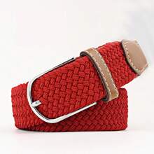 1pc 26-Color 3-Size Elastic Woven Belt (Width 3.3CM, Length 107-130CM), Fashion Sports Belt For Men