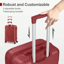 SUNROAD 3 Piece Travel Suitcase With Corner Protectors, 20/24/28 Inch, Durable Hard Shell, 360 Degree Spinner Wheels, Multifunctional, Large Capacity, Lightweight, Fashionable Multicolor - 3 in 1酒紅色 - 查看 7
