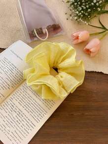 1 Peça Scrunchie Extra Grande Entrançado, Elástico de Cabelo Texturizado Floral de Camadas Múltiplas, Doce e Macio, Estilo Confortável do Início da Primavera, Acessórios de Cabelo, Tiras de Cabelo Scrunchies