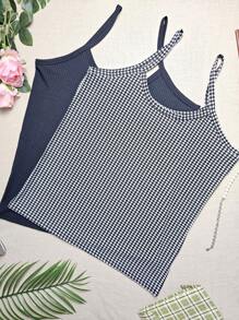 Simple Casual Regata Plus Size G1 Veste 48/50 - G1 Vest KIT2 Black + Plaid - View 1