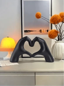 Hand Gesture Desk Statues Love Ornaments, Skull Couple Statue, Creative Wedding Home Desktop Decor, Heart Shape Hand Figurines For Living Room Shelf Coffee Table Centerpiece, Suitable For Home Decor, Bedroom Decor, Office And Students, The Best And Gift, Wintertime Valentine's Day Gift Birthday