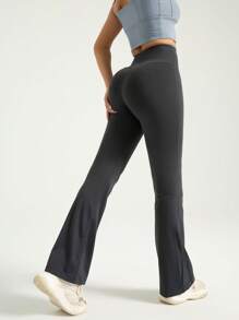 1pc Spring Ladies Daily Fashion Slimming Yoga Pants Women Free People High Waist High Elasticity Hip Lifting Tummy Trimming Pants Summer Sweatpants Outdoor Cycling Fitness Running Skinny Low Impact Soft Breathable Stretchy Pants Vacation Outfits Women Stretch Flare Pants