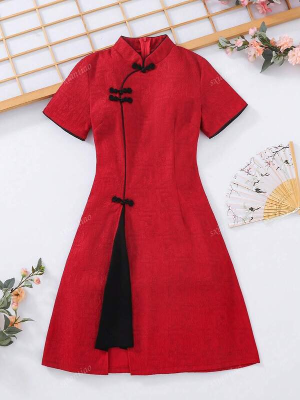 Nuevo vestido cheongsam de estilo joven con corte ajustado para verano