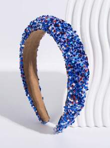 1 pieza Nuevo estilo de diadema con corona alta decorada con lentejuelas, accesorio de fiesta brillante y de moda