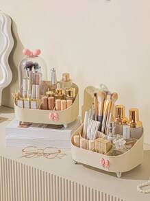 1/2/4/5/20 piezas Cajas de almacenamiento portátiles de moda, estantería con cubierta transparente para aparador, dispensador de gran capacidad para el baño, adecuado para lápiz labial, perfume, brochas de maquillaje, lápiz de cejas, accesorios para el cabello, joyas, decoración del hogar, regalos para la vuelta al cole.