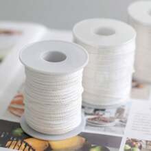61 米卷棉质编织灯芯线轴蜡烛灯芯带 100 个油灯支架 DIY 手工蜡烛制作用品 - 白色 - 查看 3