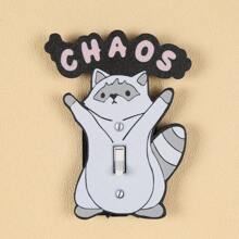 1 件可爱浣熊设计灯开关面板，俏皮风格点亮家居空间，安全材质，实用美观，优质生活选择