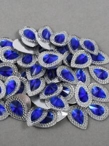 50pcs/Pack, Dual Color Resin Rhinestones, 13*18mm Teardrop Resin Rhinestones In Red And Blue, For Clothing Accessory Decoration, DIY