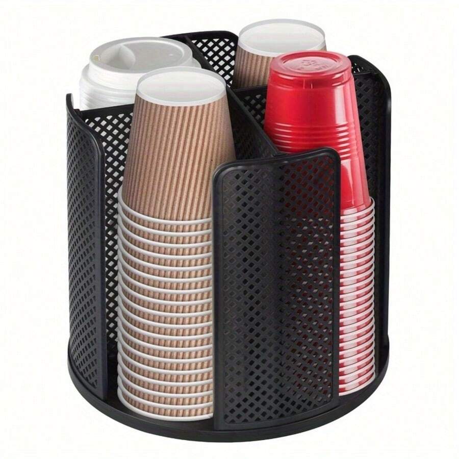 1pc Plastic Cup Holder Organizer - Stackable, Space-Saving Design For Coffee Cups And Lids, Versatile For Home, Office, Kitchen, Bar, Buffet Easy To Clean