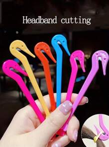 1 dụng cụ cắt dây buộc tóc cầm tay, 1 móc buộc tóc đàn hồi dùng một lần, dụng cụ tháo dây buộc tóc nhẹ nhàng, dụng cụ cắt dây buộc tóc nhiều màu sắc không gây hư tổn - Nhiều màu - Xem 2