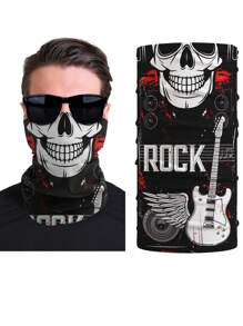 Outdoor Sports Skeleton Pattern Multifunctional Neck Gaiter, Face Mask, Headband - UV Protection, Breathable, Warm, Windproof, Suitable For Fishing, Cycling - Multicolor - View 18