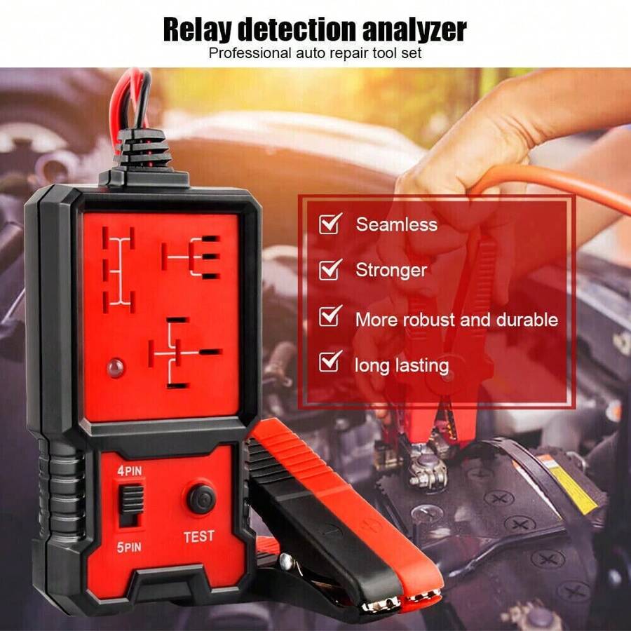 NetHong Universal Electronic Automotive Relay Tester For Car Auto Battery Checker 12V UK - Red - View 1