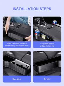 Car Seat Gap Storage Organizer - Large Capacity Design, Easy To Access, Prevent Items From Falling, Simple Installation, Suitable For Most Cars, SUVs And Trucks - Perfect For Driver And Passenger Seats, Easy To Use, Keep The Car Tidy, Car Storage Box Car Seat Gap Armrest Box Storage Box, Car Supplies Good Things Practical Mobile Phone Placement Box