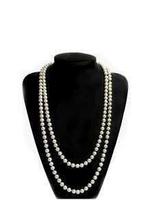 1pc Fashionable Simple Korean Style Faux Pearl Necklace, Multi-Layer Sweater Chain Choker, Elegant Women Faux Pearl Beaded Knotted Necklace Suitable For Vacation, Casual Occasions, Parties