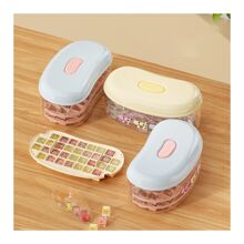 1 Pc Double Layer Ice Cube Mold Tray, Ice Maker Tool With Pressing Ice Cube Rack, Reusable Ice Cube Trays With Lid For Home Use, Includes 1 Ice Scoop