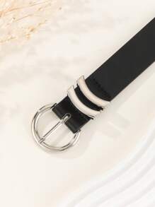 1/2 chiếc thắt lưng da PU màu đen trắng hình trăng lưỡi liềm thanh lịch dành cho quý cô công sở, thích hợp cho váy và quần, mọi mùa hè, mùa thu, mùa đông, Halloween - Nhiều màu - Xem 7