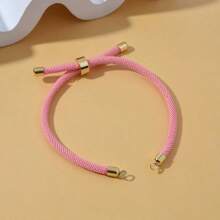 1 pieza Colorido brazalete de la suerte DIY, accesorio de cordón trenzado de doble círculo adecuado para hacer joyería con colgante y conector - Cuerda milanesa - Ver 7