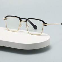1 Pair Men's Fashion Semi-Rimless Eyeglasses, Vintage Classic High-End Artistic Style Eyebrow Glasses Frame