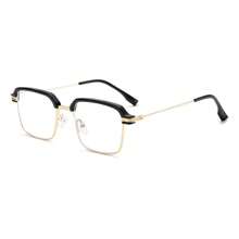 1 Pair Men's Fashion Semi-Rimless Eyeglasses, Vintage Classic High-End Artistic Style Eyebrow Glasses Frame