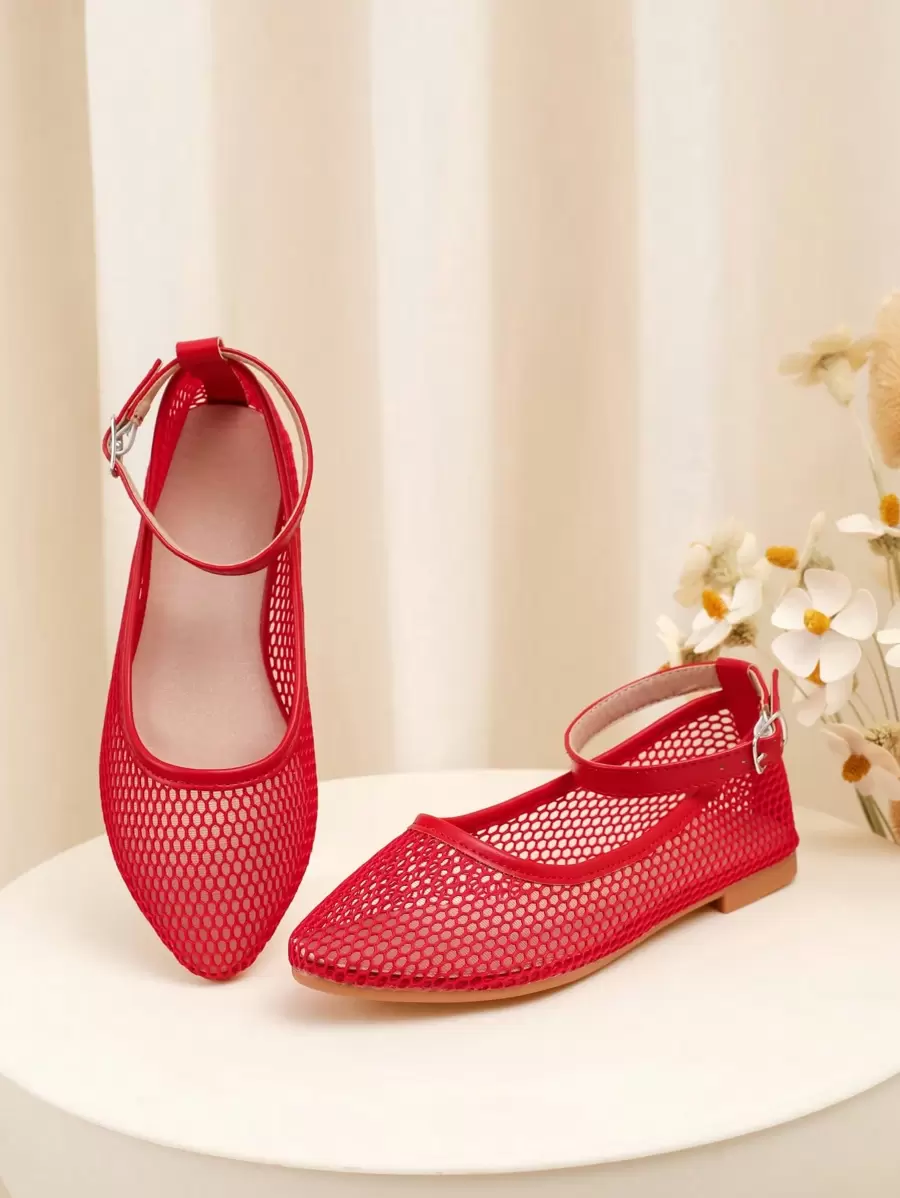 Fashionable & Comfortable Versatile Parent-Child Student Casual Net Sports Shoes For Spring/Summer - Red - View 1