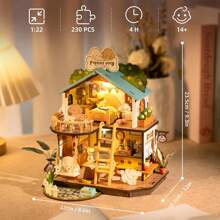 Rolife Puppy's Cozy Villa DIY Miniature House Kit With LED And Furniture Wooden Dollhouse Model Building Kit Gift For Teens And Adults - Multicolor - View 4