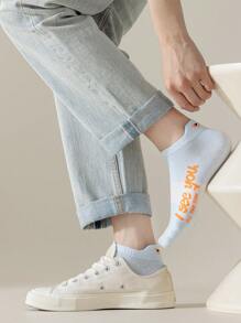 5 Pairs Men's Colorblock Shallow Boat Socks, No Show Socks, Suitable For Casual & Sports Wear, Spring/Summer - Multicolor - View 5