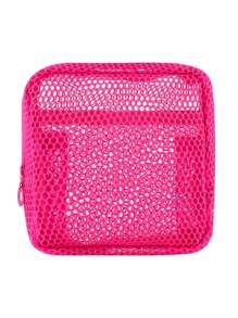 1pc Mini Macaron Color Fresh Style High-Quality Mesh Square Cosmetic Bag (Hanging Strap Sold Separately, Random Color), Women/Girls Makeup Pouch, Wallet-Style Portable Makeup Brush Holder Clutch Bag With Zipper, Suitable For Storing Lipstick, Mini Makeup Brushes, Skincare Products, Bluetooth Earphones, Small Items, Household Goods, Gifts, Suitable For Halloween, Christmas And Multi-Purpose - Multicolor - View 13