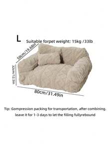 1 chiếc giường sofa cho chó/mèo có thể tháo rời và giặt được mọi mùa, dễ dàng vệ sinh - Màu Khaki - Xem 9