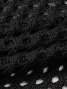 Breathable Perforated Oversized Cover Up, Loose Casual Unisex Korean Style Round Neck Knitted Sweater With Long Sleeves, Unique Design, Suitable For Spring, Summer, Autumn